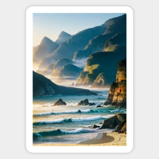 Early Morning at the Beach in Summer Sticker